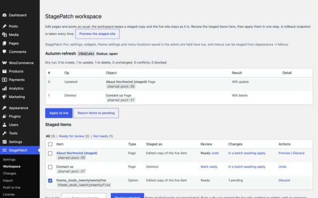 Screenshot of StagePatch
