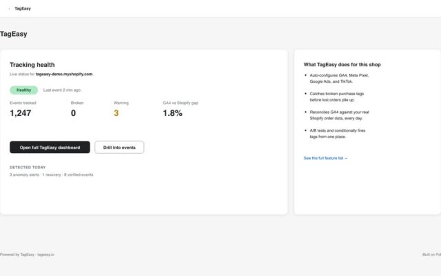 Screenshot of TagEasy for Shopify